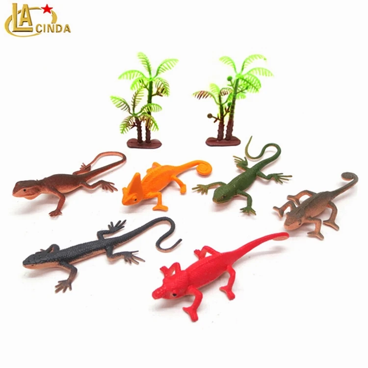 6 Assorted Plastic PVC Toy Promotional reptiles set Incredible Creatures Bearded Dragon