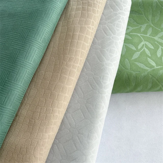 Manufacturer Wholesale  Eco-friendly 100 polyester Fabric Embossed Designer Fabric for textile