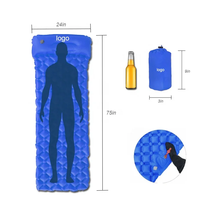 Air Ultralight Double Self Inflating Inflatable Camping Sleeping Pad With Built-In Pump