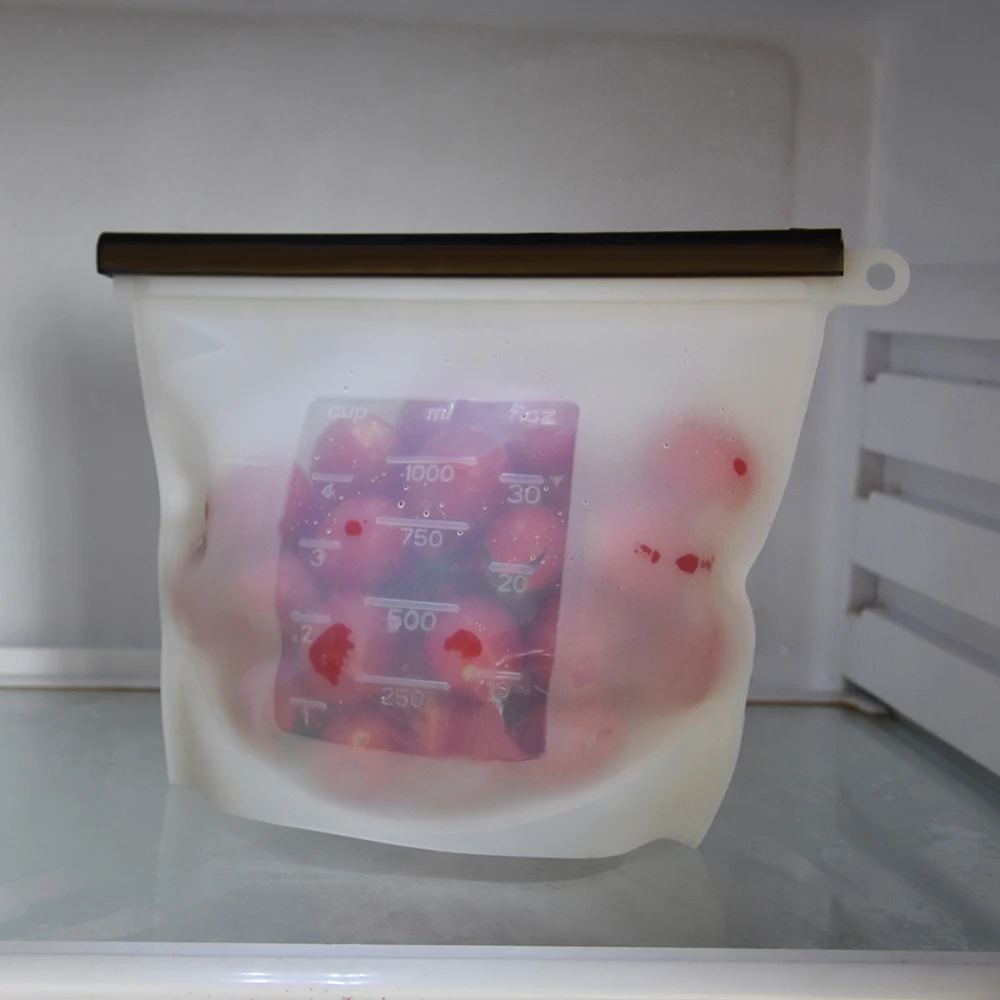 Reusable Snack Bags Silicone Food Bag 3 size Sealed and Leak Proof Freezer Safe Zip Lock Food Storage Bags