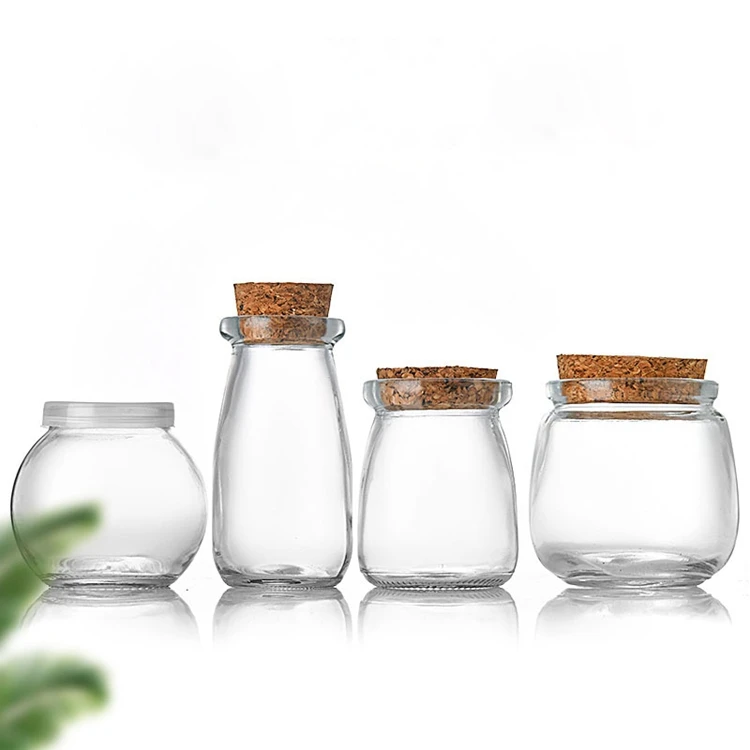 7 oz 10oz Cute mini glass containers with cork tops for candle making