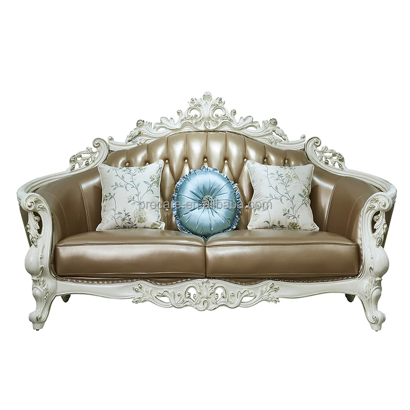 Набор диванов из натуральной кожи в европейском стиле