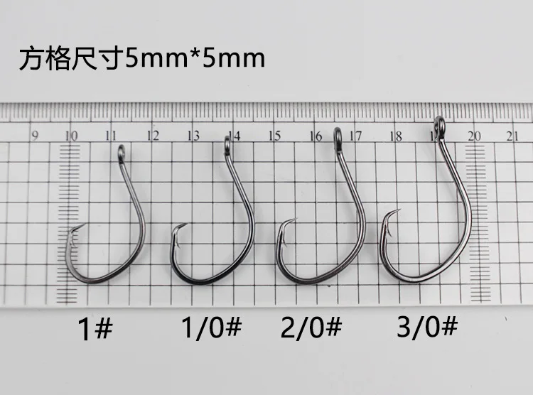 1#  1/0  2/0  3/0  4/0  5/0  High Carbon Steel Game Carp Fishing Hooks Sea Worm Carp Single Circle Barbed Hook