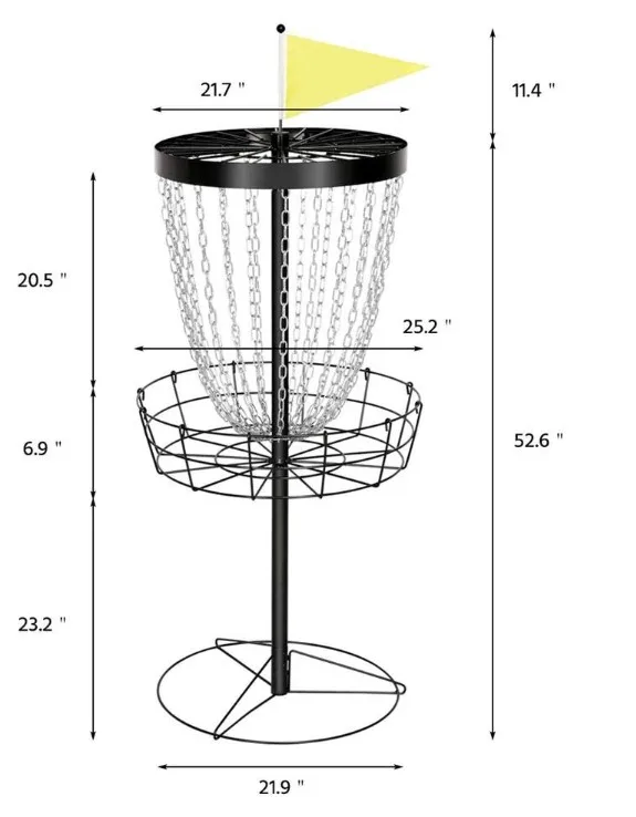 UGA Disc Golfmand Wholesale High Quality Disc Golf Basket 147Cm Height For Indoor Outdoor Sports Game