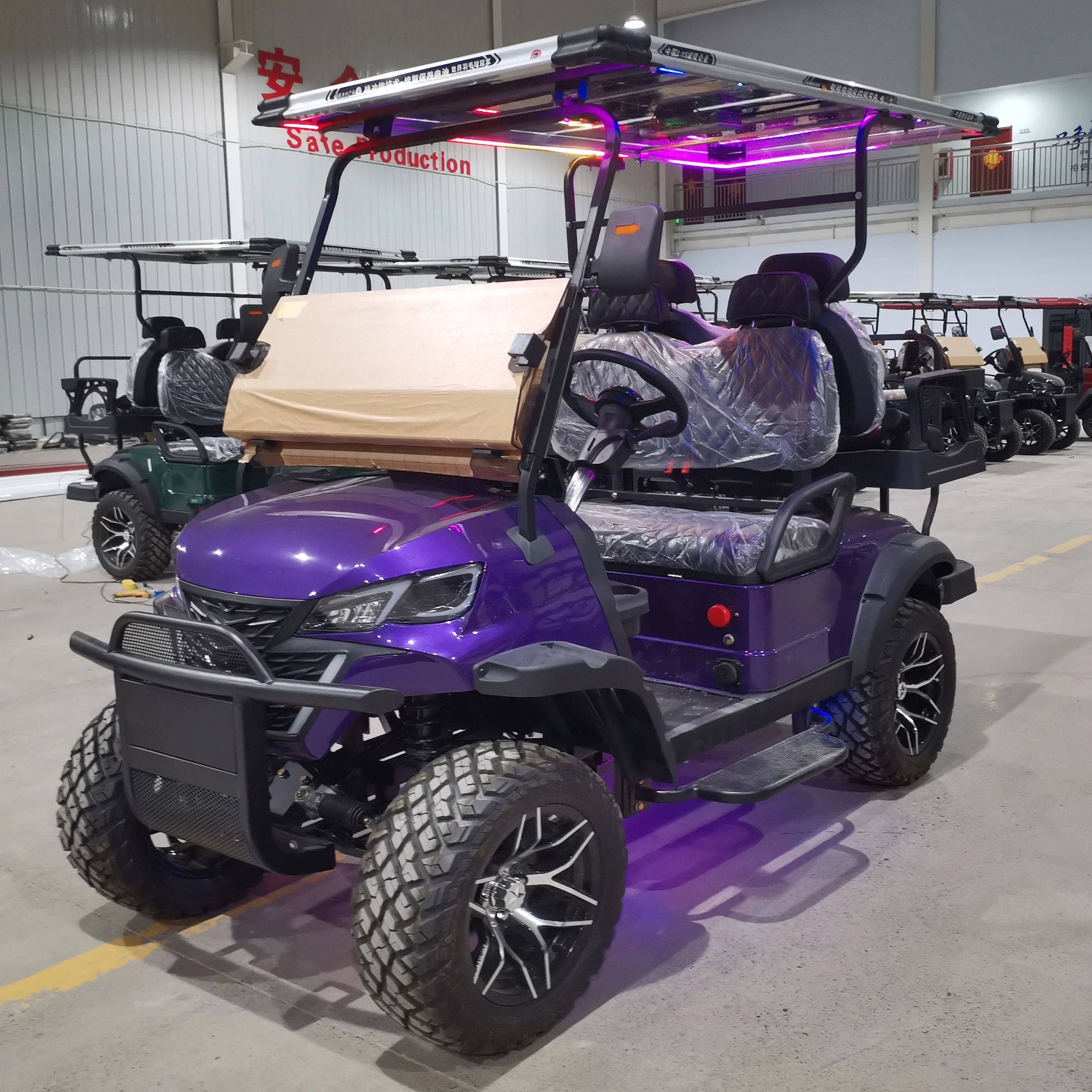 Solar Panel electric powered golf cart accessories  4 seater hunting  off road beach golf carts buggy