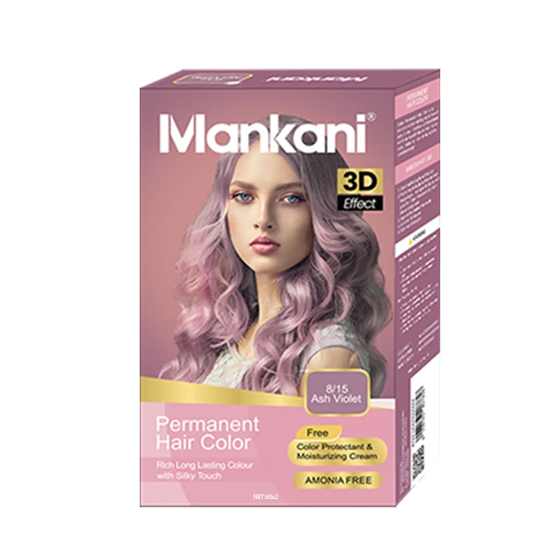 OEM Private Label Natural Harmless No Ammonia Hair Dye 2 in 1 set pigment and developer