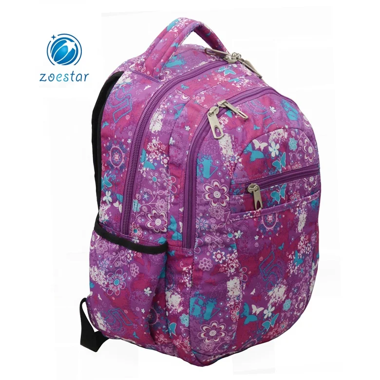 Floral Printing School Backpack for Middle School University Large Capacity Girls Book Bag