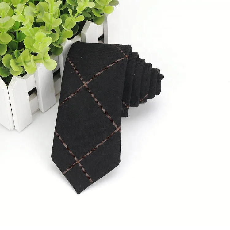Modern high quality stripe d1096 men casual cotton 6cm necktie plain cotton tie