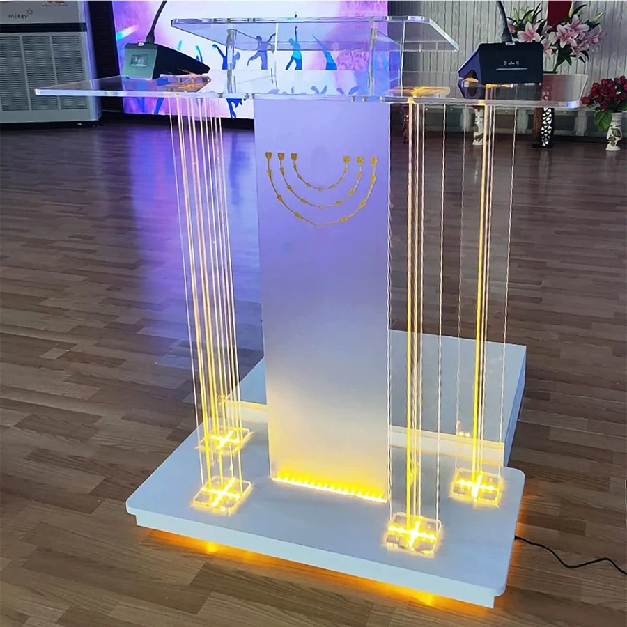 Artworld Displays Led Illuminating Advertising Clear Acrylic Lectern Podium Glass Pulpit Designs Church Podiums Pulpit