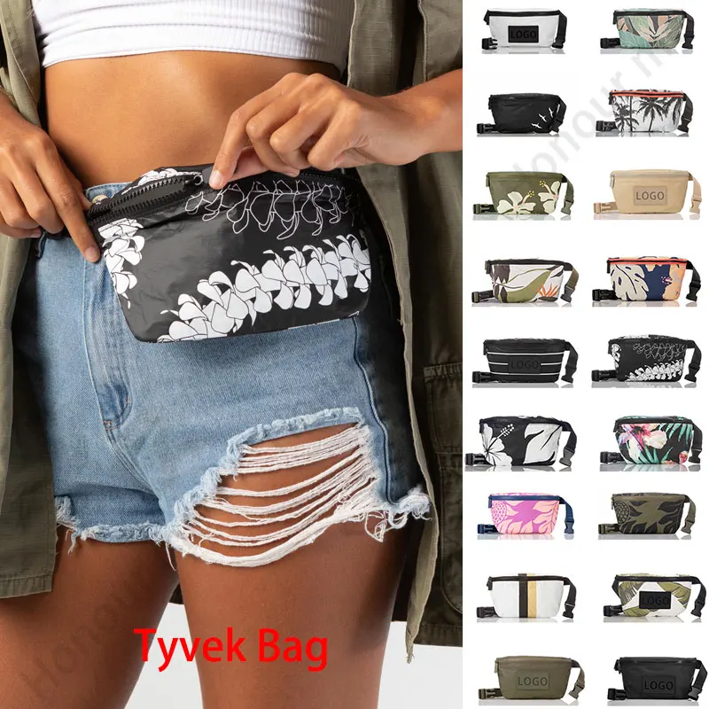 New Fashion Women Waterproof Tyvek Sport Crossbody Shoulder Sling Dupont Paper Fanny Pack Mini Hip Pack