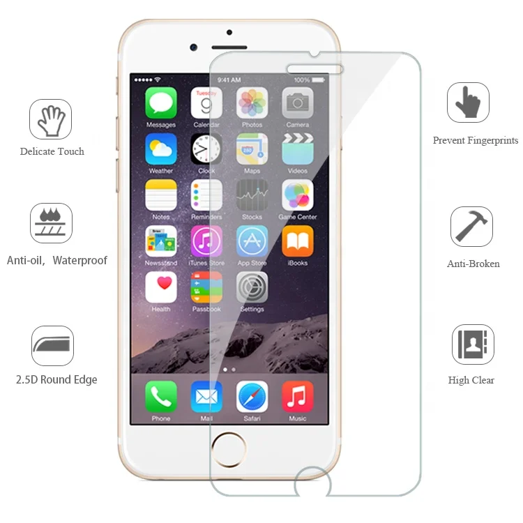 
Shockproof Cell Phone Tempered Glass Screen Protector For iPhone 6/7/8 