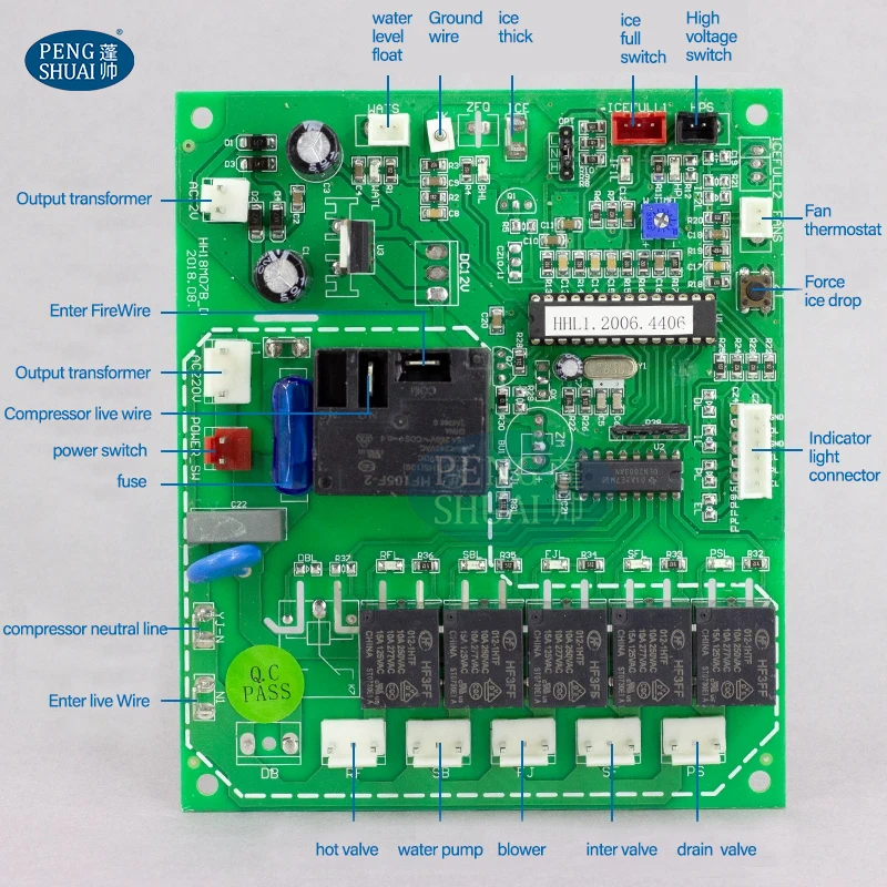 Universal commercial ice machine computer controller computer board