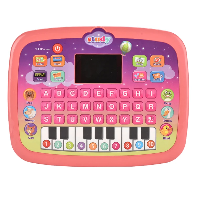 Intelligent Educational Laptop Toy Kids LED Tablet Smart Learning Machine Musical Function 2-4 Years Encourages Reading