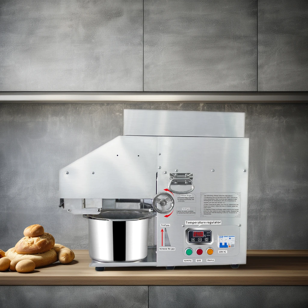 MJ 10 kg/h Mini Home use Oil Presser Small Commercial Coconut Palm Walnut Peanut Sesame Sunflower Screw Oil Press Machine 1100W