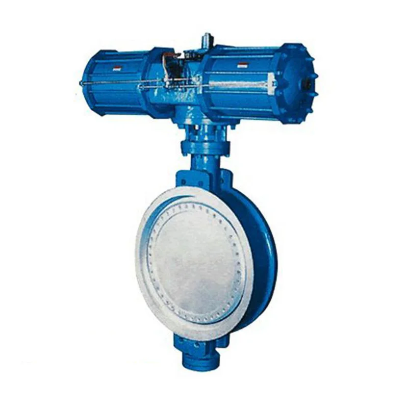Three eccentric pneumatic pair cement butterfly valve