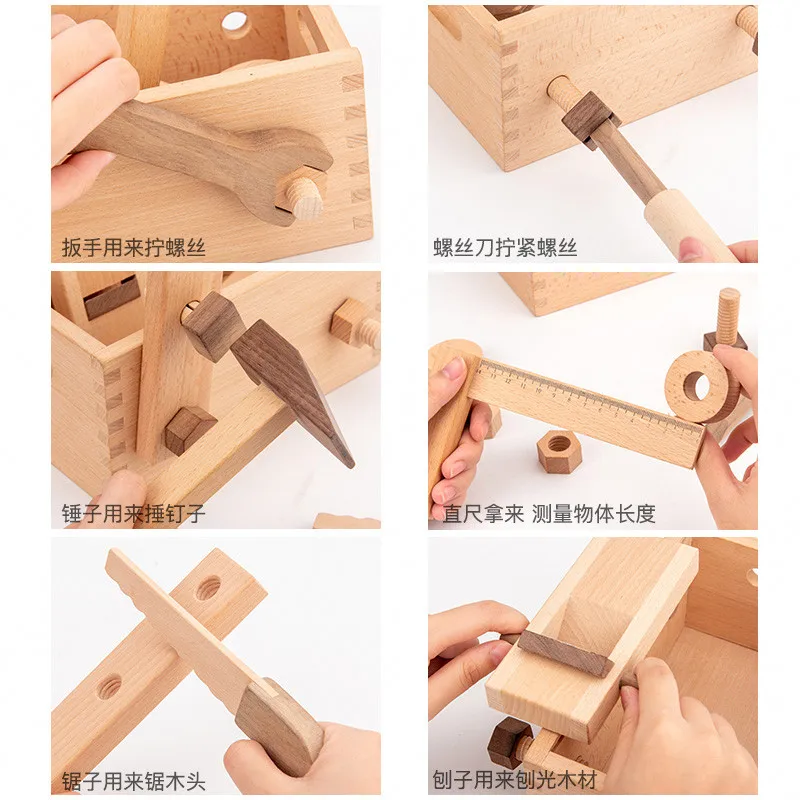 Детский деревянный ящик для инструментов, товары для работы, игрушки