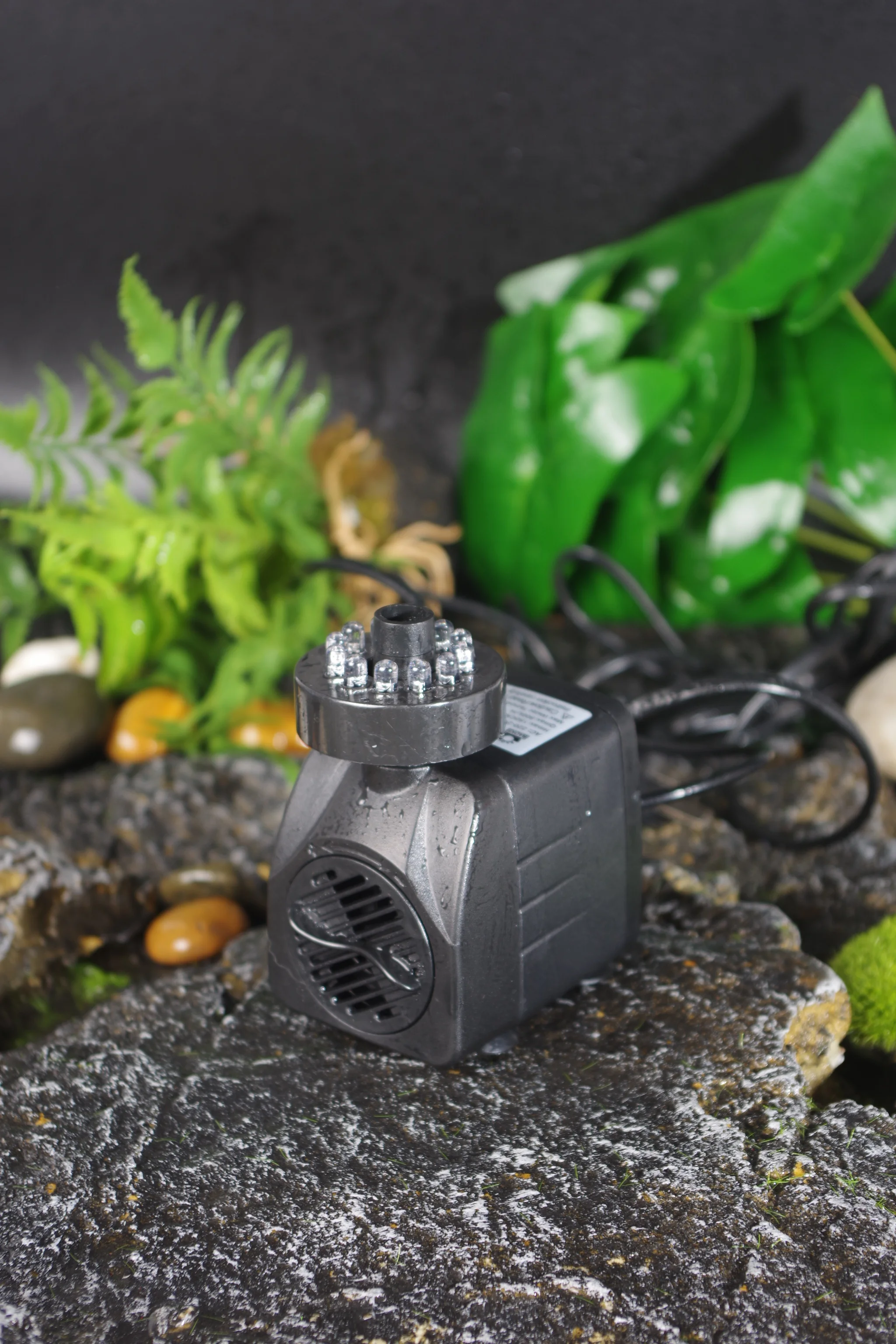 Adjustable flow mini water pump fish tank water circulating aquarium fountain with color led submersible domestic silent pumps