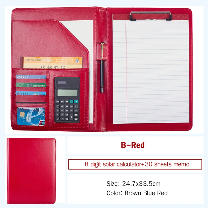 
New fashion PU Leather A4 Document Folder Portfolio padfolio Conference Signature folder 