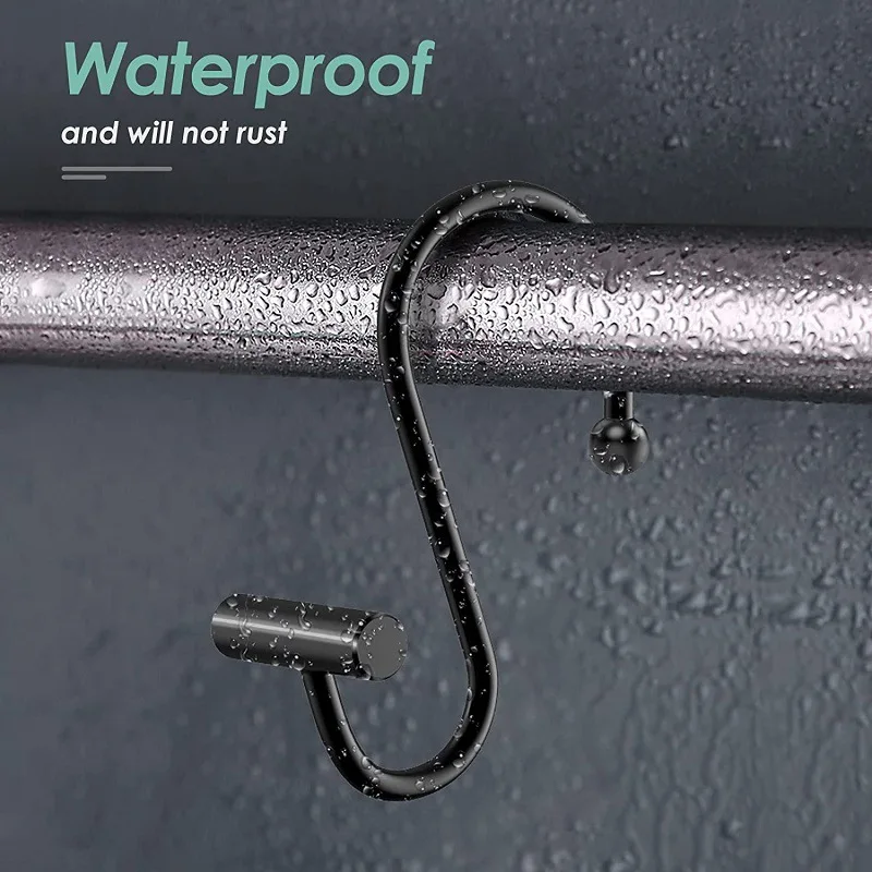 Luxury Waterproof Metal Clothes Rack Hook Bathroom Curtain Assemble Accessories Gold Shower Curtain Hook