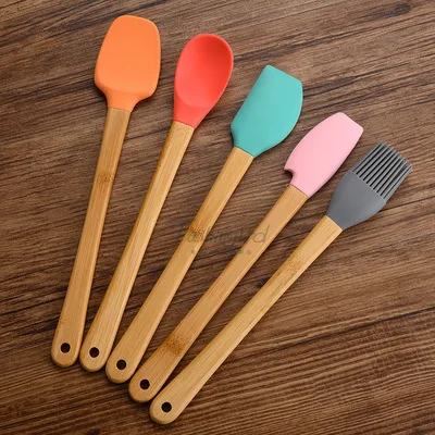 Hot Selling Sustainable Pastry baking Silicone Spatula Set oil brush cream scraper set
