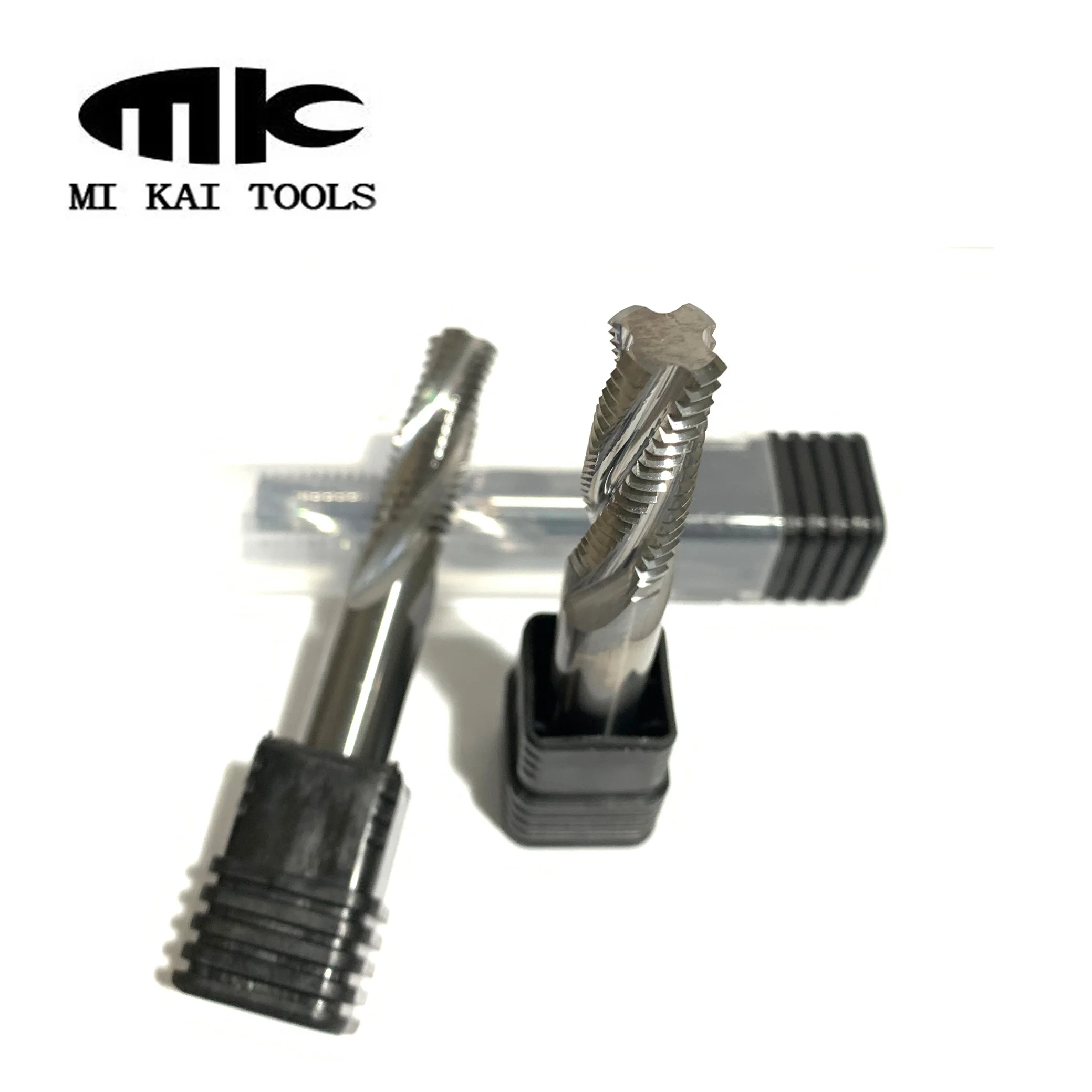 MK Solid Carbide End Mill Cutters 4Flutes Cutting Tool M8 Thread Mill For Steel