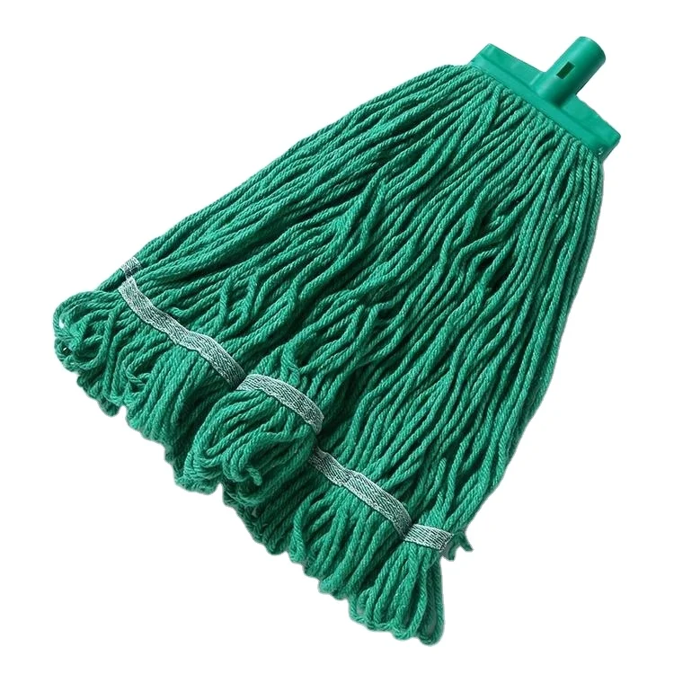 Custom Detachable Wet Round Screw On Cotton Mop Head Looped For Floor Clean