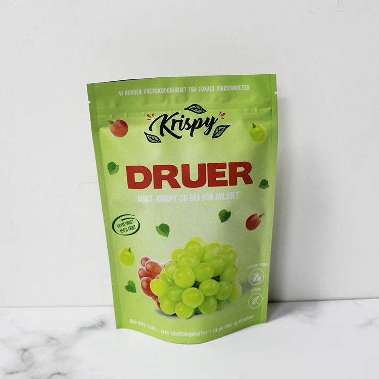 custom printed resealable plastic aluminum foil ziplock stand up pouches bag with zipper for food packaging