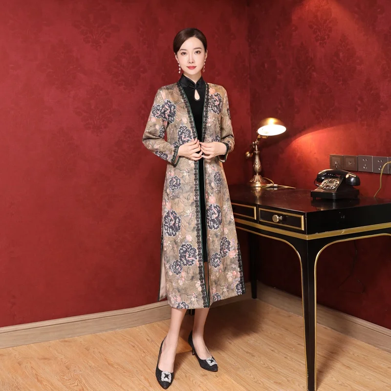 Китайская оптовая продажа, современное Модное Длинное Платье чонсам, Элегантное зимнее Замшевое платье из ткани Ципао для женской гостевой вечеринки