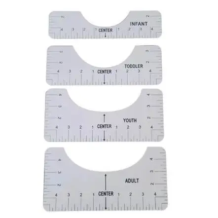 
6 Pcs PVC T-Shirt Ruler Guide Alignment Tool to Center Designs T-Shirt for Adult Youth Toddler Infant 
