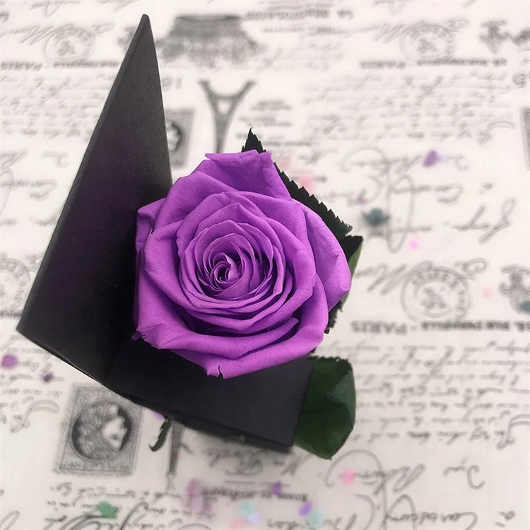 E-1281 Eternal Flower Real Preserved Rose with Stem