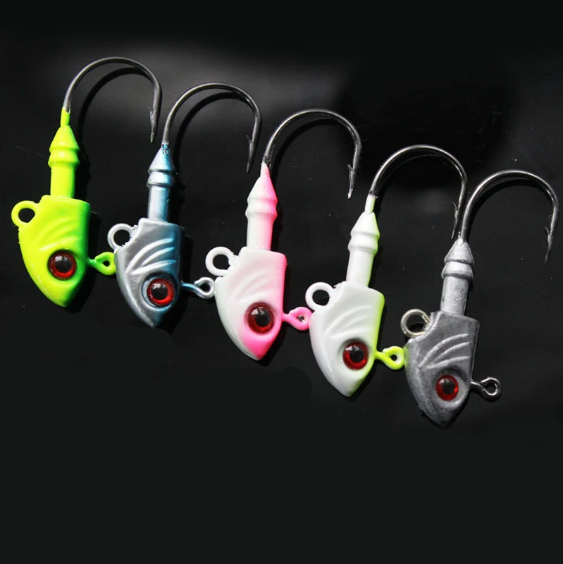 3.5g-33g Doc heavy road subred fish type lead head hook Blood trough hook with glitter hook Perch Mandarin fish