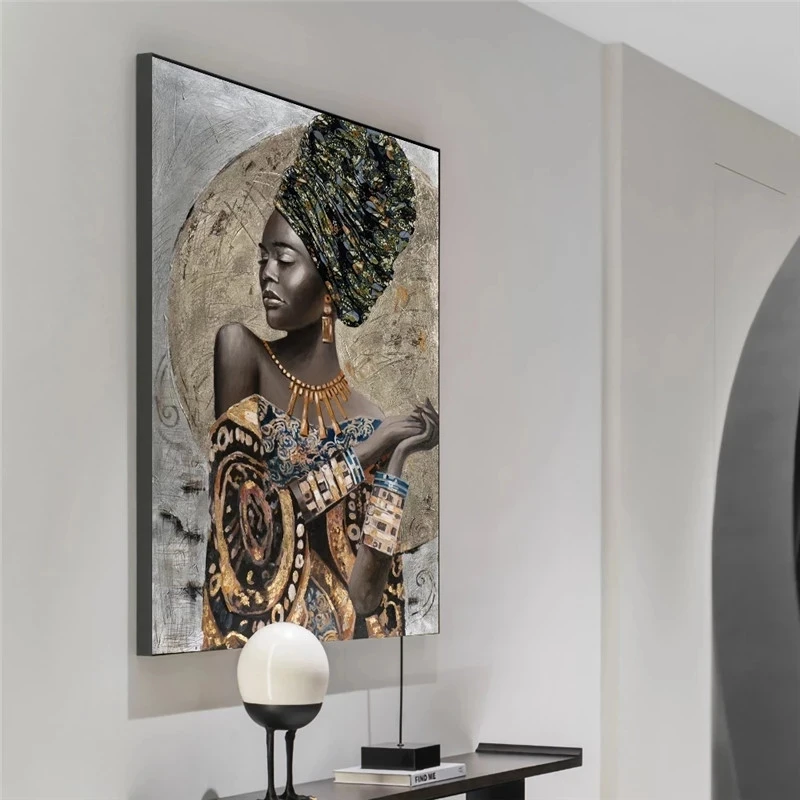 Ruicheng Factory Wholesale Hotel Abstract Art Black African Women Painting On Canvas Posters And Prints Picture Art