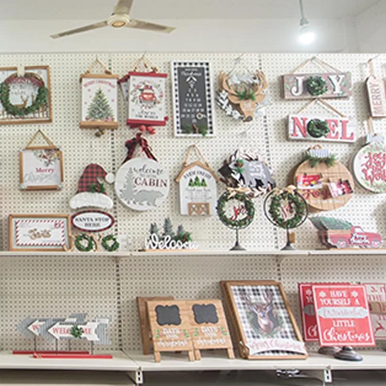 
Supplier Christmas Gift Set White Resin Sculpture mdf Boards Tabletop Home Decoration 