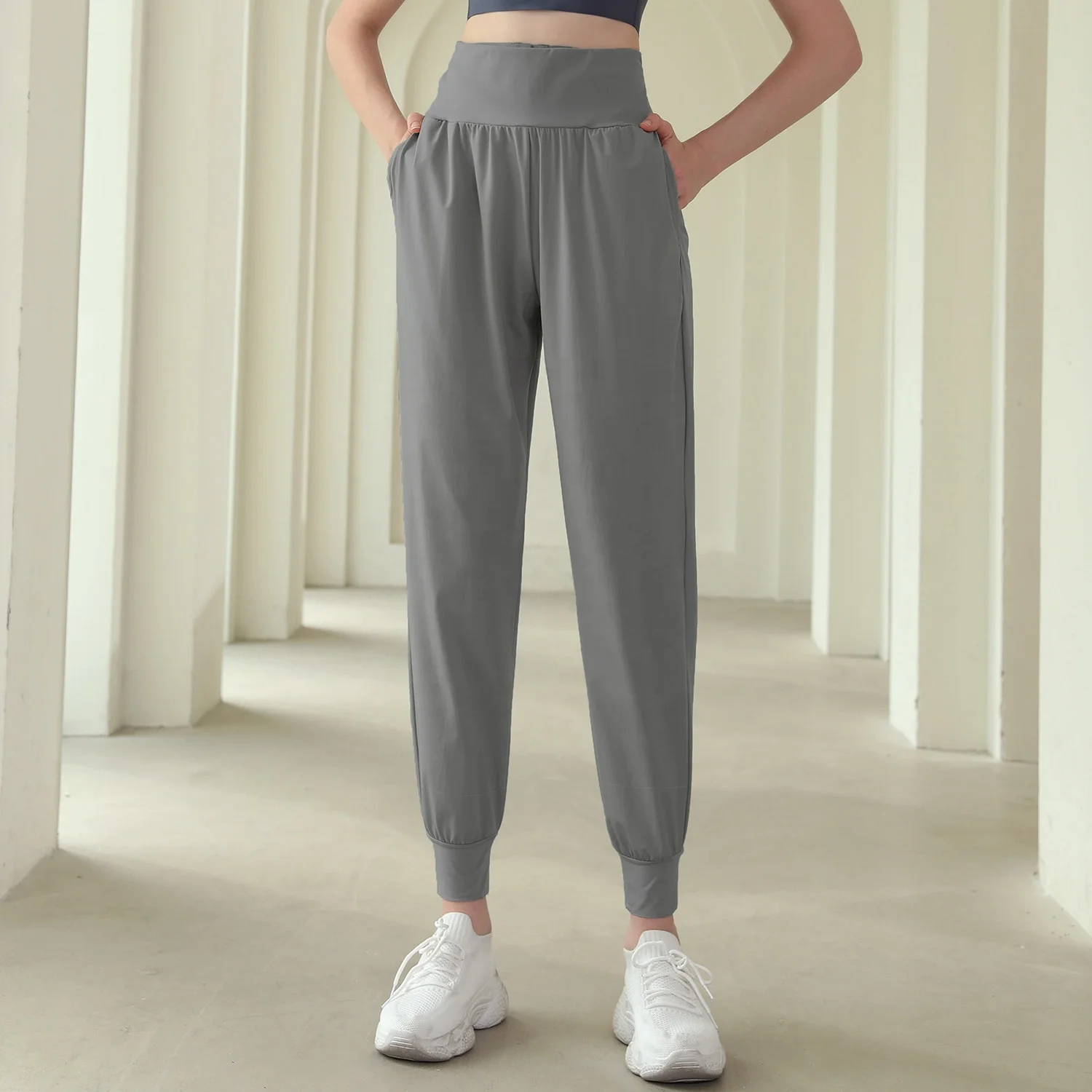 Sports Loose Jogger Pants Running Outdoor Hidden Waist Trainer Yoga Fitness Legging