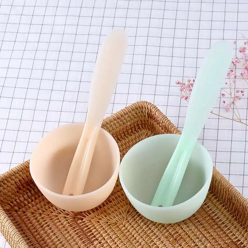 Wholesale diy facial mask bowl soft silicone colorful mask mixing bowl for face