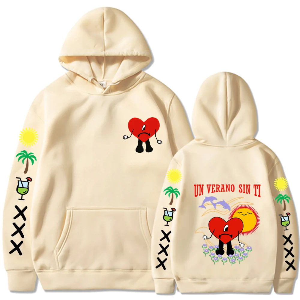 Custom Bad Bunny un verano sin Custom Printed cotton short-sleeved   sweater pullover men and women  T-shirt and hoodie