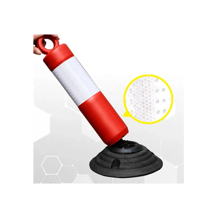 
Pe Rubber 80Cm Height 26Cm Base Size 2.5Kg Weight Plastic Flexible Warning Post Traffic 
