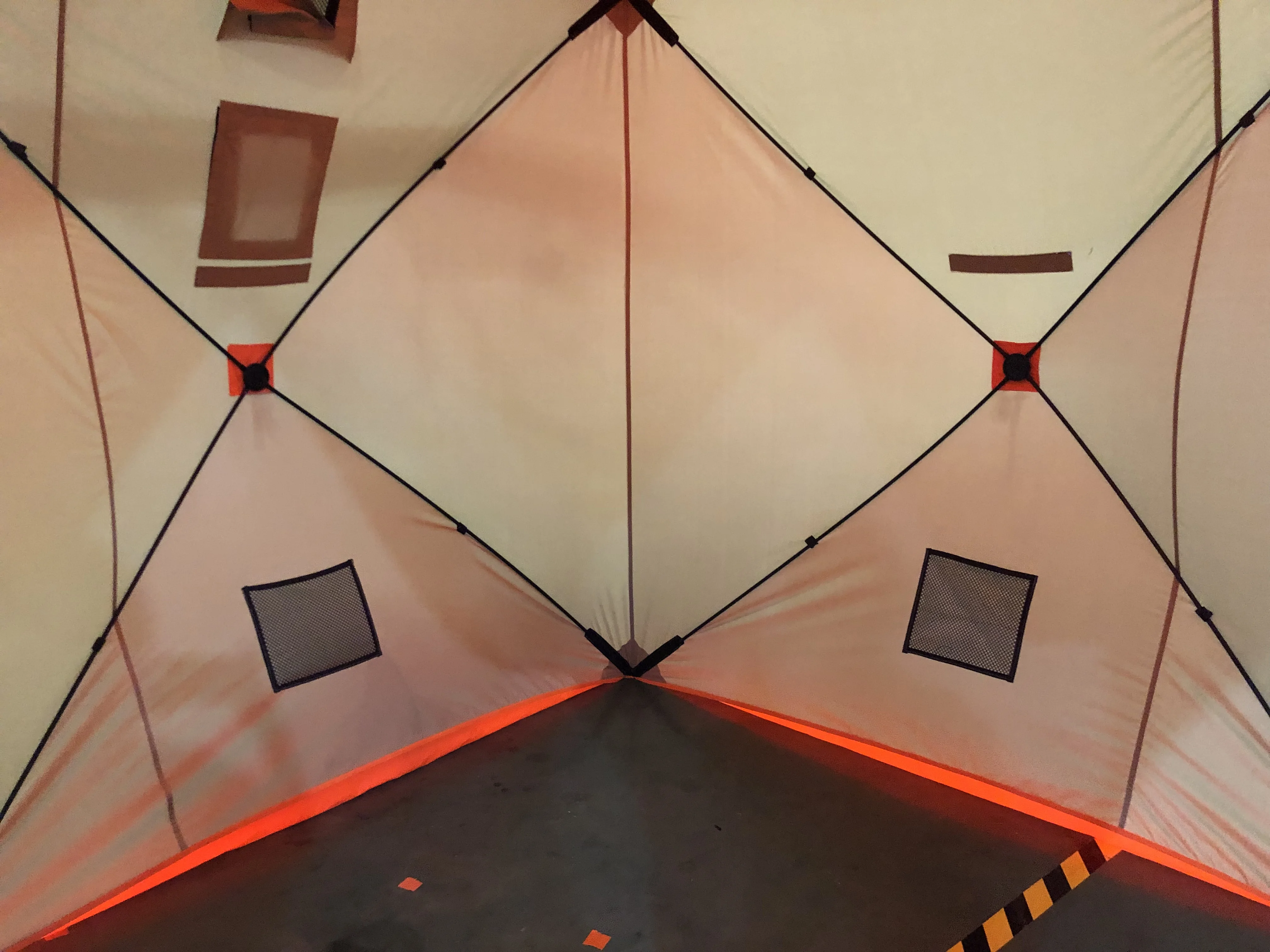 Custom Pop Up Outdoor Tent Portable Square Hiking and Camping Winter Insulated Cube Ice Fishing Tent