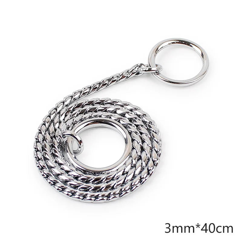 2024 High Quality Stainless Steel Dog Collar Pet Snake Chain P Leash Strong Metal Chain Dog Training Choke Collar for Dog