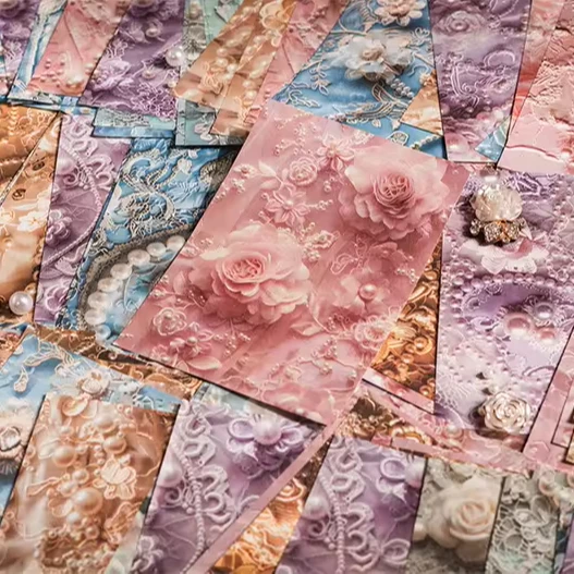 30sheet/set Wholesale Material Paper 3d Simulation Lace Pack Background Paper Scrapbooking Flowers Moto Notebook Deco Sticker