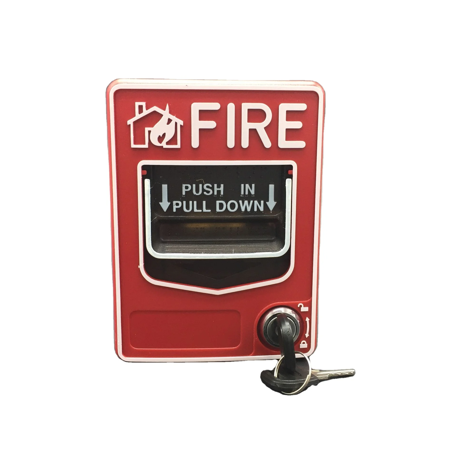 Fire alarm system manual call point, smoke detector, addressable & standalone type with key