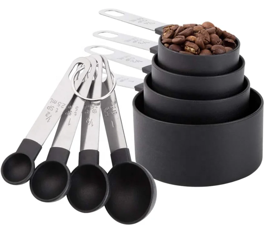 Оптовая продажа, 8 шт., силиконовые мерные чашки из материалов пищевого класса для выпечки, торта, кофе, кухни, набор мерных ложек