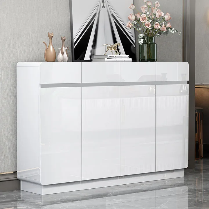 Modern wooden shoe cabinet white for entrance shoe rack cabinet minimalist home furniture