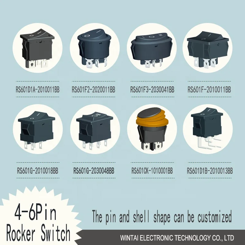 Wintai-tech KCD5 t105/2 pin rocker switch rocker switch circuit breaker 2pin rocker switch