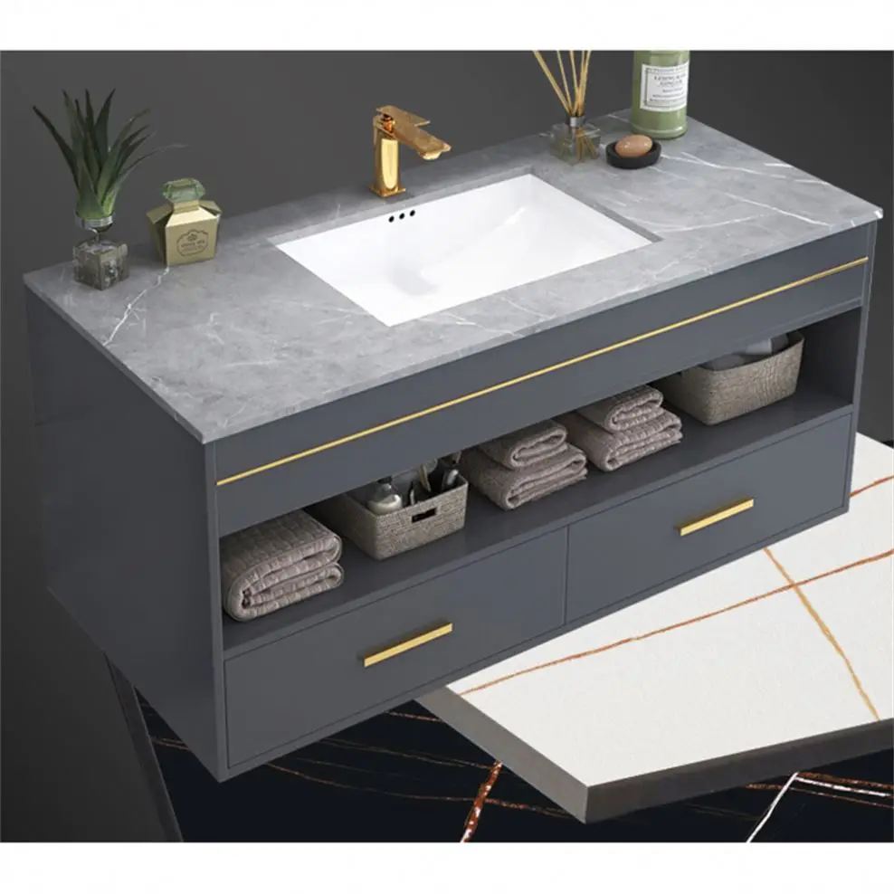 China Factory Wash Basin Vanity Cabinet 32 Inch Pvc White Bathroom