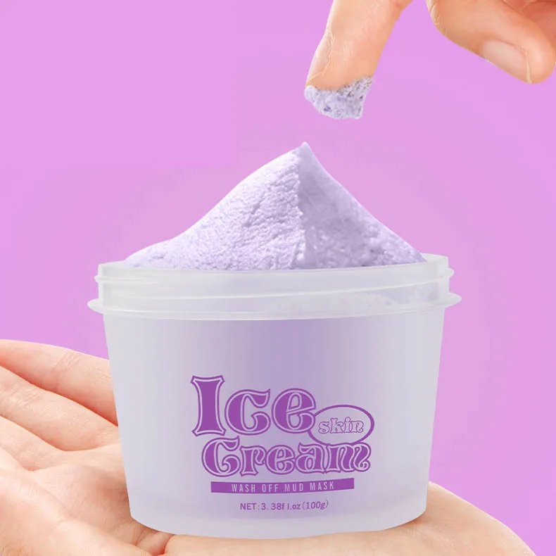 OEM ODM 100g Facial Skin Care Clay Mask Whitening Grape Mud With Crystal Material Wash Off Face Cleaning For Females