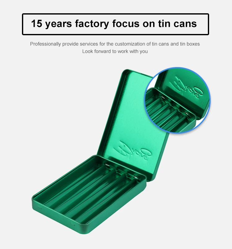 Airtight child resistant cigarette packaging child proof pre rolls metal can tin box child resistant box square boxes