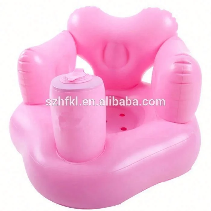 Pure Color Pvc Inflatable Baby  Lounge Stool With Backrest