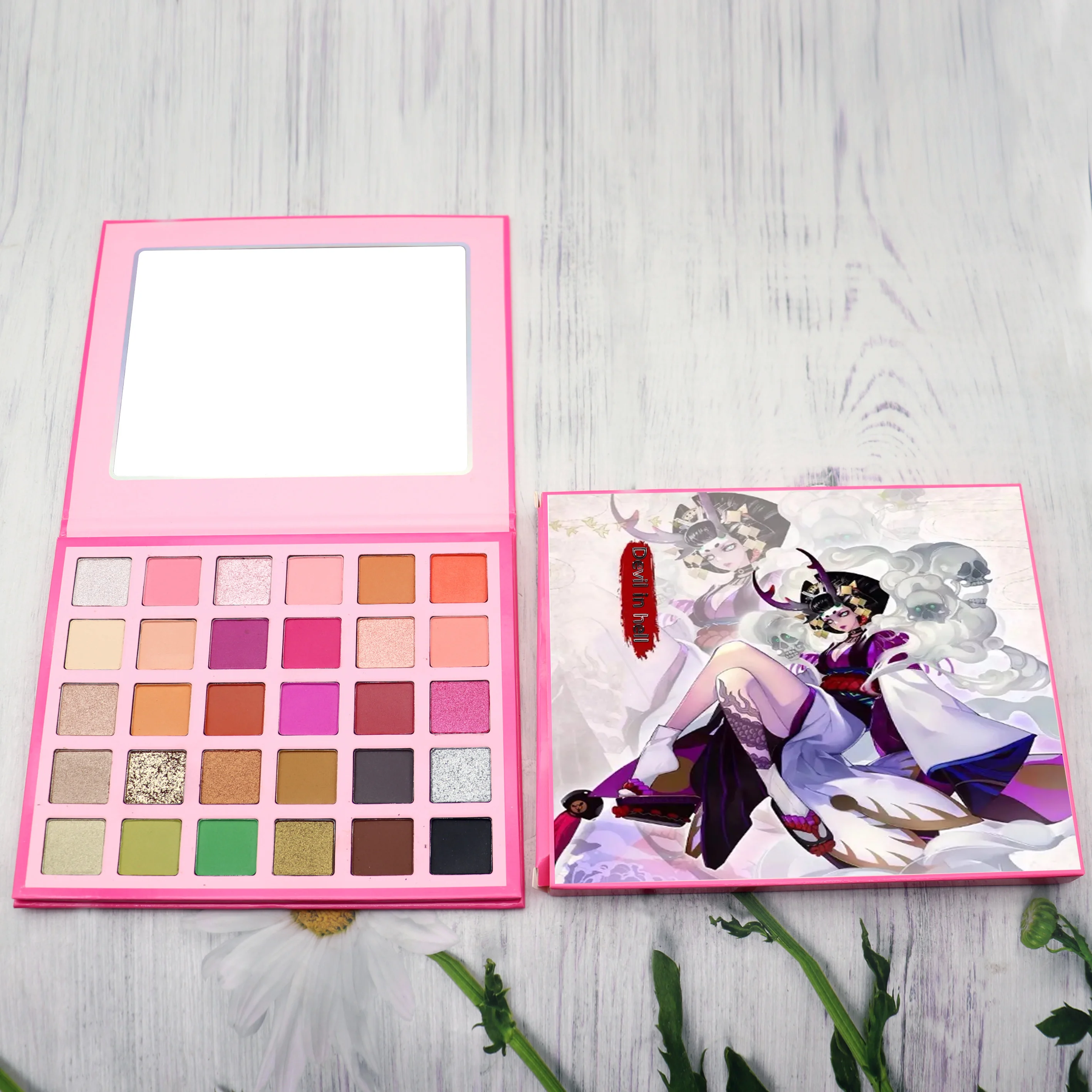 High quality vegan cosmetics makeup glitter matte shimmer palette pigment eyeshadow