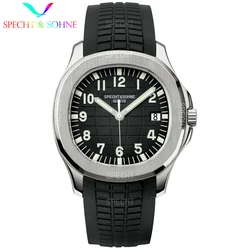 Top Brand Luxury Rubber Band 316L Stainless Steel Sappire Glass Seiko Mechanical Automatic Movt Luminous Hand Blue Mens Watches